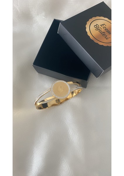 Çelik Altın Kaplama Kelepçe Bileklik modelleri