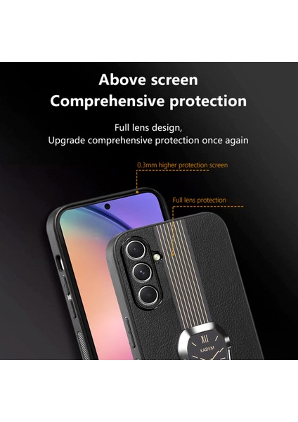 Cool-M Case Samsung Galaxy A15 5g Elektrokaplatma Anti-Drop Pu+Tpu+Kickstand ile Akrilik Telefon Kapağı (Yurt Dışından)