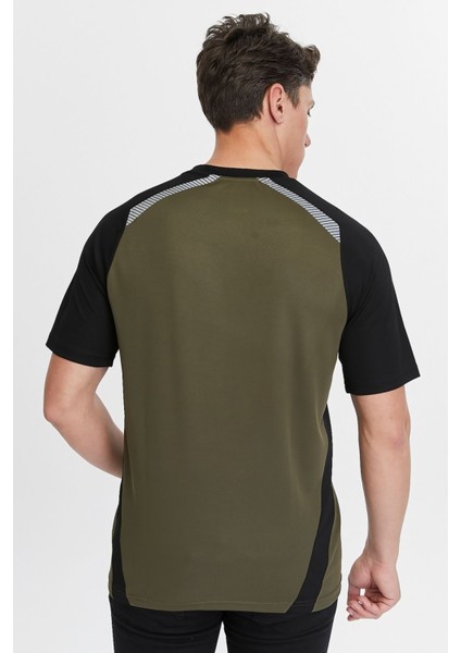 Erkek Sıfır Yaka Tişört Nefes Alan Kumaş Procool Spor Outdoor T-Shirt Haki-Siyah fiyatları
