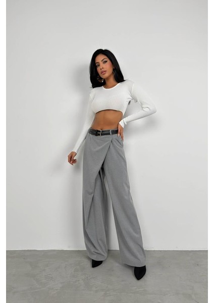 Basic Crop Triko Bluz