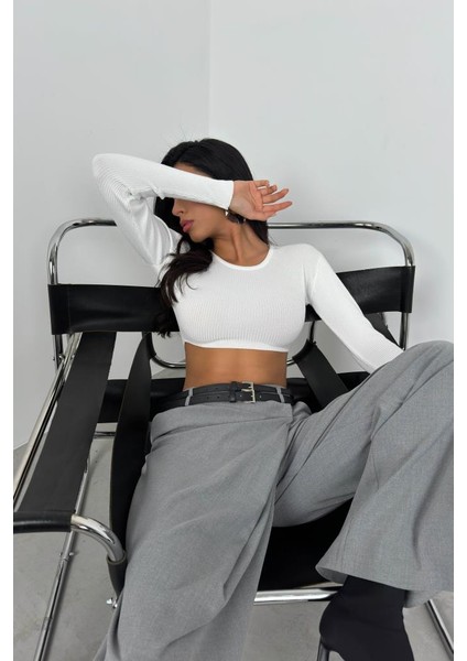 Basic Crop Triko Bluz modelleri