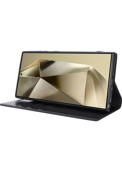 Samsung Galaxy S24 Ultra Crazy Horse Dokulu Bölünmüş Deri Telefon Kılıfı (Yurt Dışından) fırsatları