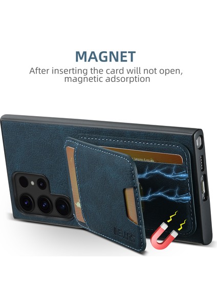 Samsung Galaxy S24 Ultra Kart Yuvaları Telefon Kickstand Kapağı (Yurt Dışından)