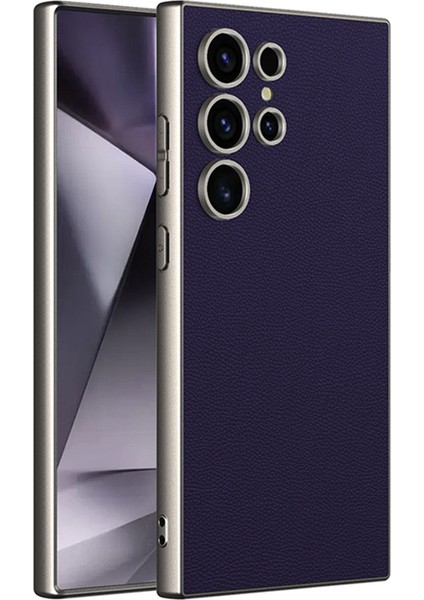Samsung Galaxy S24 Ultra Deri+Pc+Tpu Mat Telefon Kılıfı (Yurt Dışından)