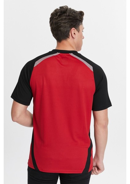Erkek Sıfır Yaka Tişört Nefes Alan Kumaş Procool Spor Outdoor T-Shirt Kırmızı-Siyah fiyatları