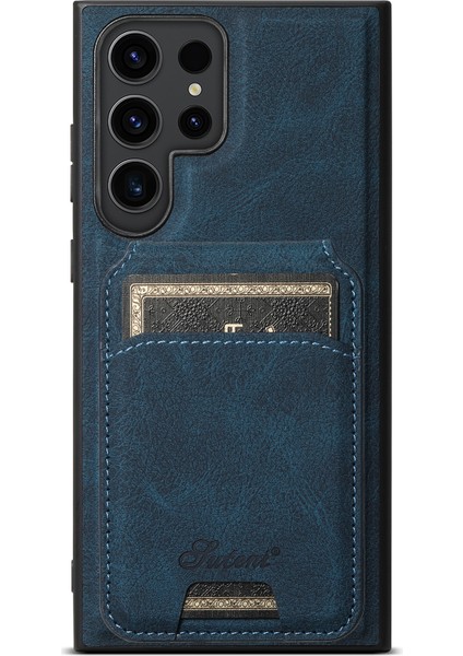 Samsung Galaxy S24 Ultra Kickstand Telefon Kılıfı Çıkarılabilir Manyetik Kart Tutucu (Yurt Dışından)