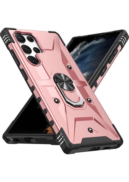 Samsung Galaxy S24 Ultra Pc+ Tpu Hibrit Telefon Kılıfı ve Halka Tutucu Çubuğu (Yurt Dışından)