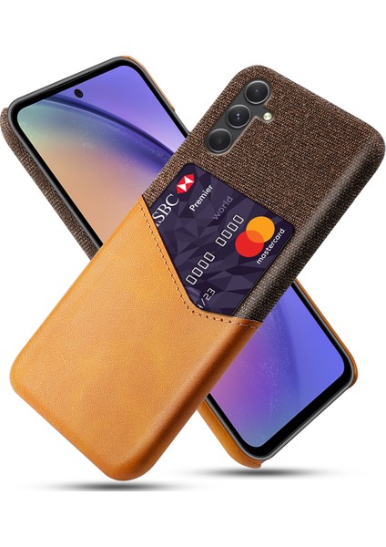 Samsung Galaxy A55 5g Çarpışma Önleyici Kart Yuvası Pu Deri + Pc Cep Telefonu Kapağı (Yurt Dışından)