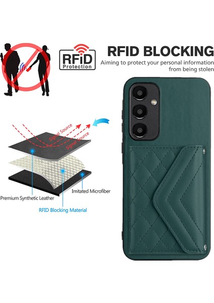 Samsung Galaxy A55 5g Darbeye Dayanıklı Kılıf Rfıd Engelleme Kickstand Telefon Kapağı (Yurt Dışından) modelleri