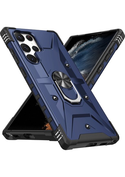 Samsung Galaxy S24 Ultra Pc+ Tpu Hibrit Telefon Kılıfı ve Halka Tutucu Çubuğu (Yurt Dışından)
