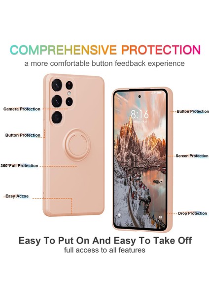 Samsung Galaxy S24 Ultra Halka Tutucu Kickstand Telefon Kılıfı Kayışlı (Yurt Dışından) indirimleri