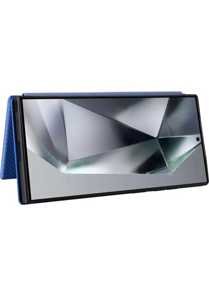 Samsung Galaxy S24 Ultra Karbon Fiber Dokulu Deri Kapak, Kart Yuvalı (Yurt Dışından)