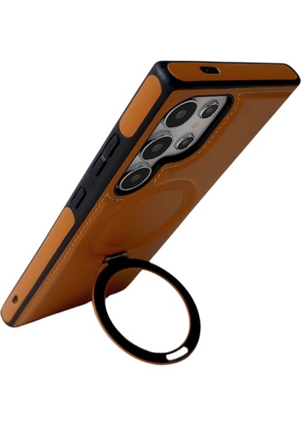 Samsung Galaxy S24 Ultra Manyetik Kılıf Deri + Tpu Halka Kickstand Telefon Kapağı (Yurt Dışından) modelleri