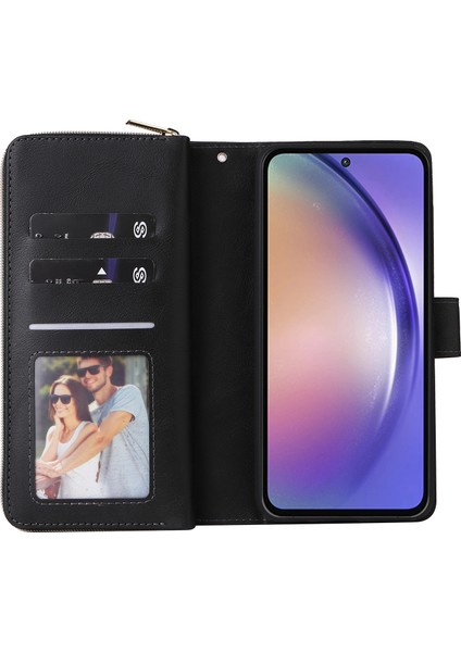 Samsung Galaxy A55 5g Kart Yuvaları Fermuarlı Deri Telefon Kapağı (Yurt Dışından)