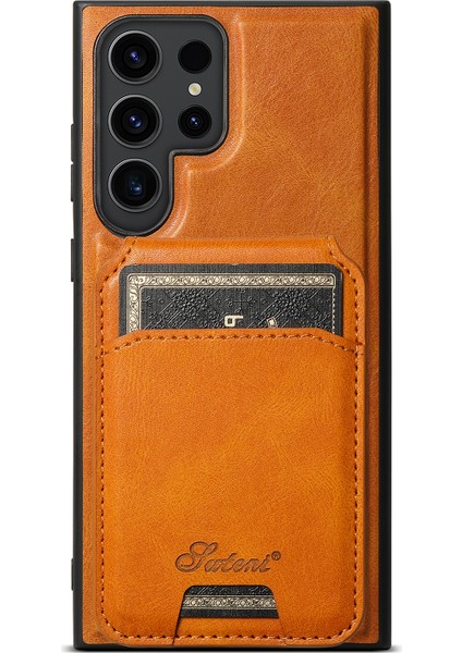 Samsung Galaxy S24 Ultra Manyetik Kılıf Çıkarılabilir Kart Tutucu Telefon Kapağı (Yurt Dışından)
