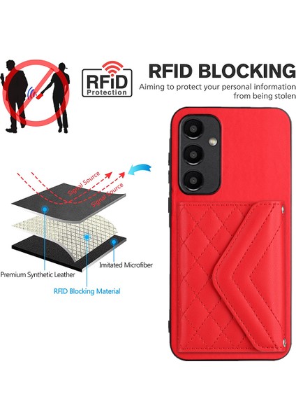 Samsung Galaxy A35 5g Kart Yuvaları Kılıfı Rfıd Engelleme Kickstand Telefon Kapağı (Yurt Dışından) indirimleri