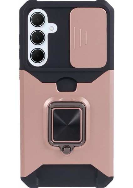 Samsung Galaxy A35 5g Telefon Kickstand Kılıfı Pc + Tpu Kapaklı Kart Tutucu (Yurt Dışından)