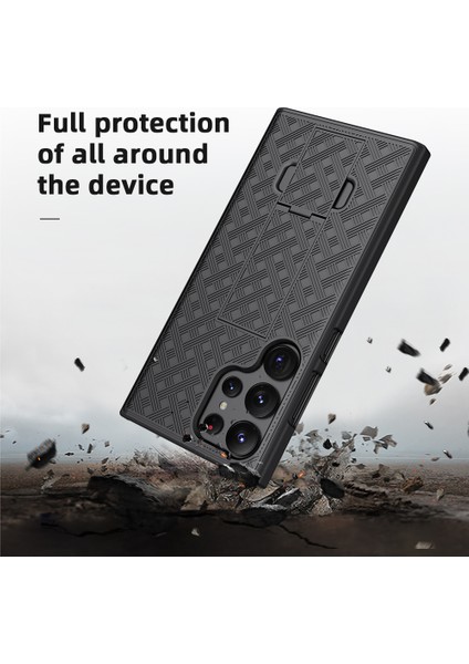 Samsung Galaxy S24 Ultra Kickstand Kılıfı Pc + Tpu Kapaklı Telefon Kılıfı Klipsli (Yurt Dışından) indirimleri