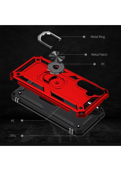 Samsung Galaxy A35 5g Yüzüklü Kickstand Tpu+Pc Düşmeye Dayanıklı Arka Kapak (Yurt Dışından)