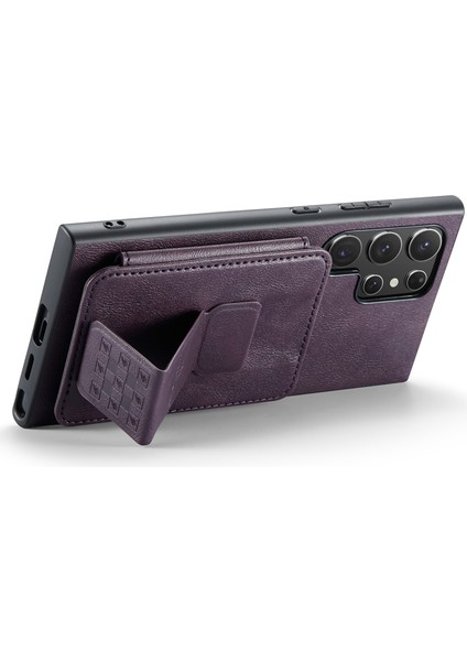 Samsung Galaxy S24 Ultra Kabuk Kart Tutucu Kickstand Telefon Kapağı Deri + Tpu Kılıf (Yurt Dışından) modelleri