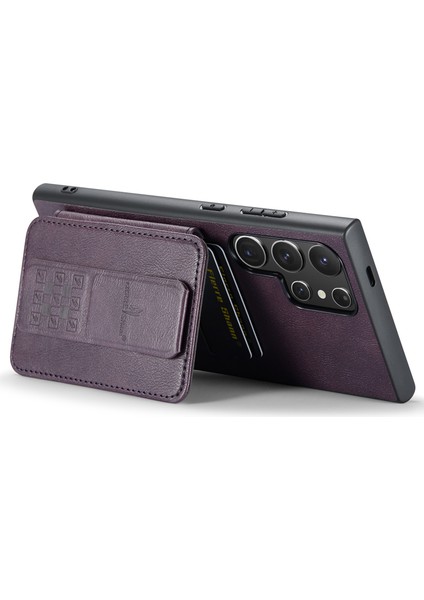 Samsung Galaxy S24 Ultra Kabuk Kart Tutucu Kickstand Telefon Kapağı Deri + Tpu Kılıf (Yurt Dışından) fırsatları