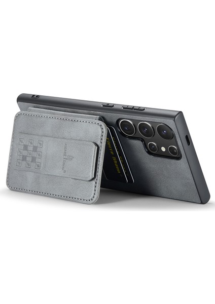 Samsung Galaxy S24 Ultra Kabuk Kart Tutucu Kickstand Telefon Kapağı Deri + Tpu Kılıf (Yurt Dışından) fırsatları