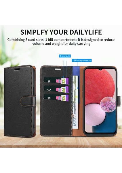 Samsung Galaxy A55 5g Manyetik Telefon Kılıfı Rfıd Engelleme Deri Düşme Önleyici Kapak (Yurt Dışından)