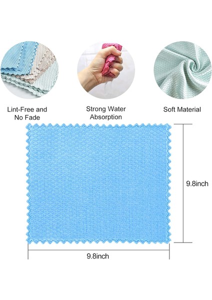 24 Parça Balık Pulu Mikrofiber Parlatma Temizleme Bezi Yeniden Kullanılabilir Mikrofiber Tüy Bırakmayan Ovma Bezi 9.8” x 9.8” Rastgele Renk (Yurt Dışından) fiyatları
