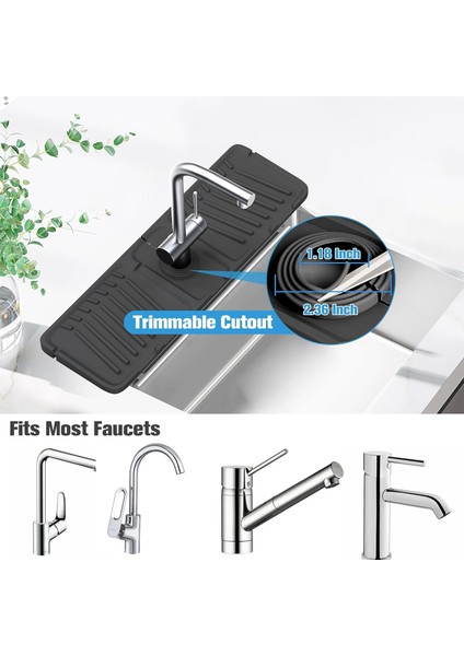 Lavabo Sıçrama Koruması, Mutfak Lavabosu Için 7° Eğimli Silikon Drenaj Matı 45*14CM (Yurt Dışından) modelleri