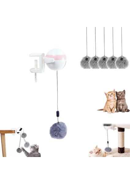 Cuddlio Yo-Yo Kedi Oyuncak, Kapalı Alan Kedileri Için Interaktif Kedi Oyuncakları, 5 Yumuşak Peluş Toplu Akıllı Asılı Otomatik Kedi Oyuncağı (Yurt Dışından)