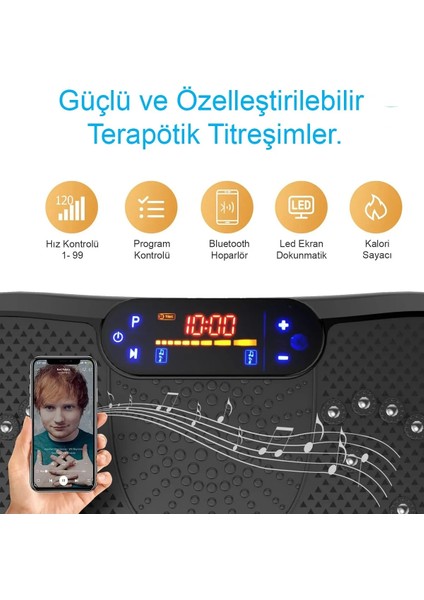 Bluetooth'lu Titreşimli Egzersiz Aleti Tüm Vücut Egzersizi Karın Kol Bacak Ev Ofis Spor Aleti