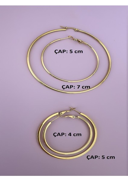 Çelik Ince Büyük Halka Silver Küpe (Çap: 7 Cm) modelleri