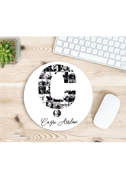 Kişiye Özel Atatürk Resimleri Ile Bezenmiş Ç Harfli Isimli Baskılı Mouse Pad