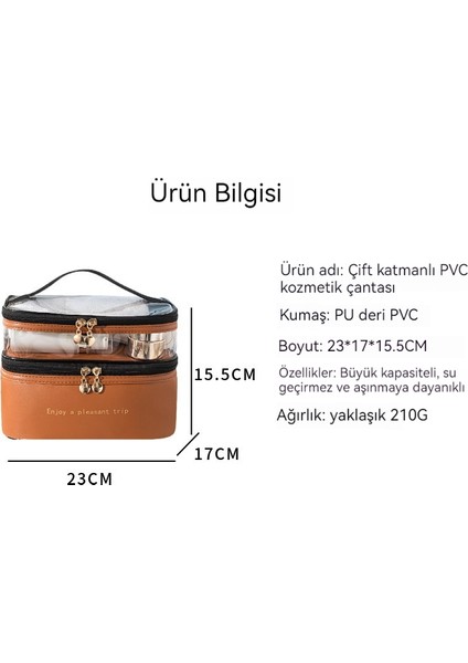 Çift Kozmetik Çantası Düz Renk Pu Şeffaf Yıkama Çantası Ins Moda Su Geçirmez Seyahat Taşınabilir Büyük Kapasiteli Saklama Çantası (Yurt Dışından) indirimleri