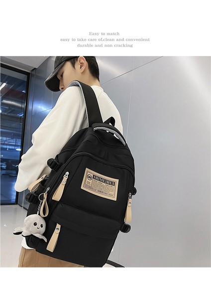 Büyük Kapasiteli Omuz Çantası Erkekler ve Kadınlar Yüksek Renkli Eğlence Okul Çantası Spor Rüzgarının Kore Versiyonu Ortaokul Lise Üniversite Öğrencileri Sırt Çantaları (Yurt Dışından) fiyatları