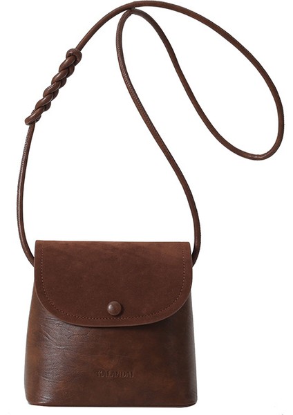 Niche Hundred Crossbody Çanta Kadın Moda Omuz Çantaları Saf Renk Gelişmiş Sense Slanting Crossbody Kova Çanta (Yurt Dışından)