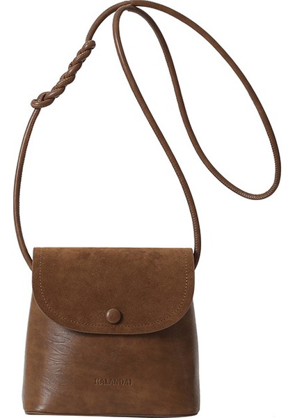 Niche Hundred Crossbody Çanta Kadın Moda Omuz Çantaları Saf Renk Gelişmiş Sense Slanting Crossbody Kova Çanta (Yurt Dışından)