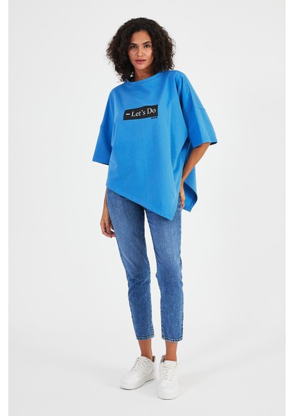 Alexandergardı Asimetrik Kesim Oversize T-SHIRT(B24-00194)