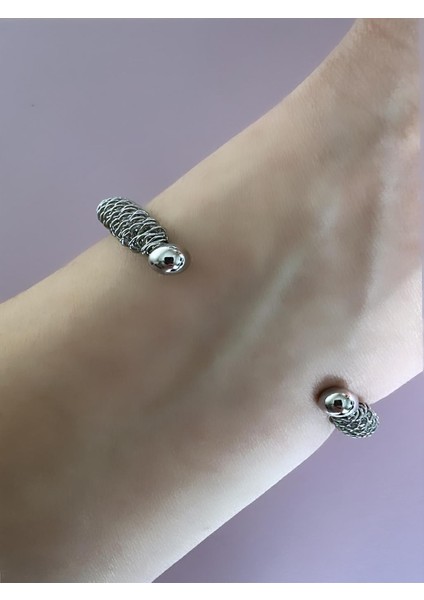 Çelik Tel Detay Silver Bileklik modelleri