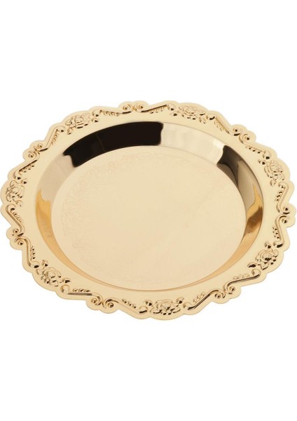 Altın Yuvarlak Çay Tabağı I Tepsisi 15CM (Yurt Dışından)