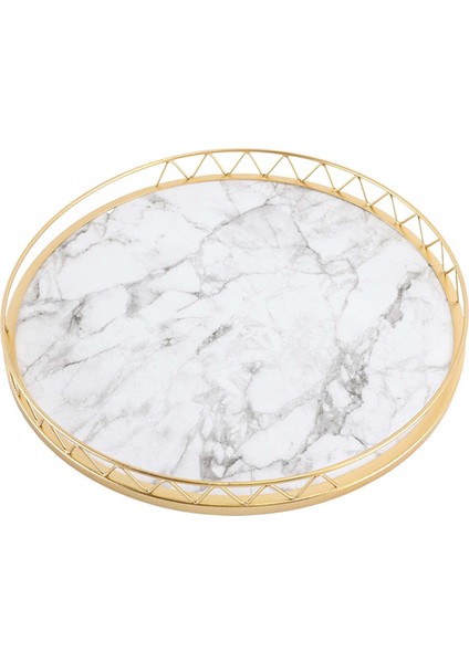 Vanity Desenli Mermer Servis Tepsisi Ev Dekoratif Tepsi Kozmetik Çözüm Tabağı Beyaz Büyük (Yurt Dışından) modelleri