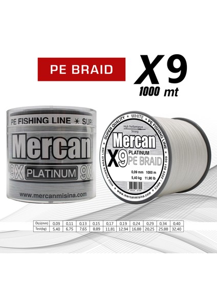 Pe Örgü Platinum X9 Ip 1000M Misina