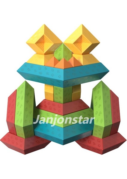 Janjon Star Çeşitli Yapı Taşı Kule Piramit Yapı Taşları Monte Edilmiş Jenga Oyuncaklar Erken Eğitim Bulmaca Lubanta Çeşitli Diy Yapı Taşları 15 Adet (Yurt Dışından)