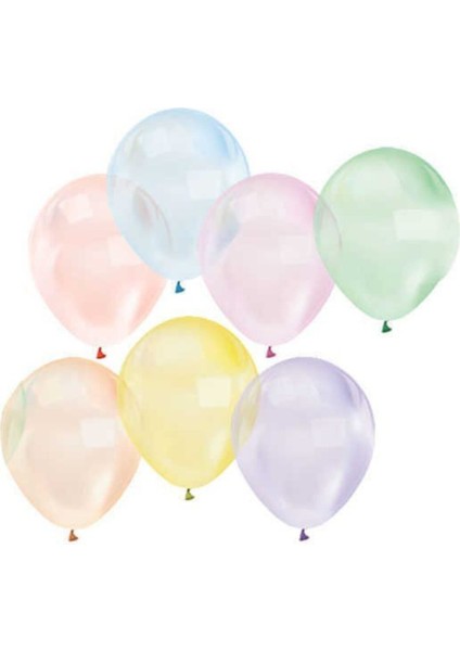 12 Inç Standart Boy Metalik Balon Renkli Şeffaf 100 Adet