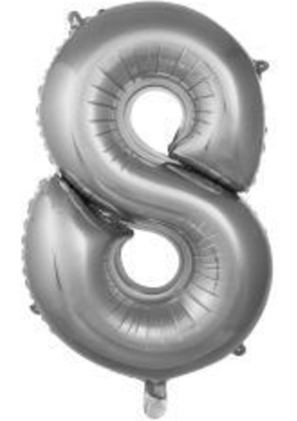 40 Inç 100 cm Gümüş Folyo Rakam Balon 8