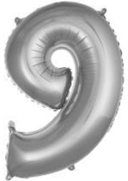 40 Inç 100 cm Gümüş Folyo Rakam Balon 9
