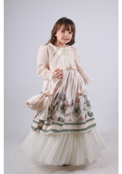 Özel Tasarım Kız Çocuk Elbise Çiçek Desenli Kız Çocuk Uzun Elbise fiyatları