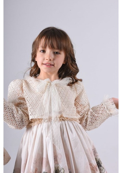 Özel Tasarım Kız Çocuk Elbise Çiçek Desenli Kız Çocuk Uzun Elbise modelleri