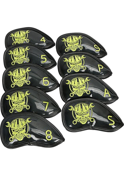 9 Paket Pu Golf Headcover Head Sarı Sarı (Yurt Dışından)
