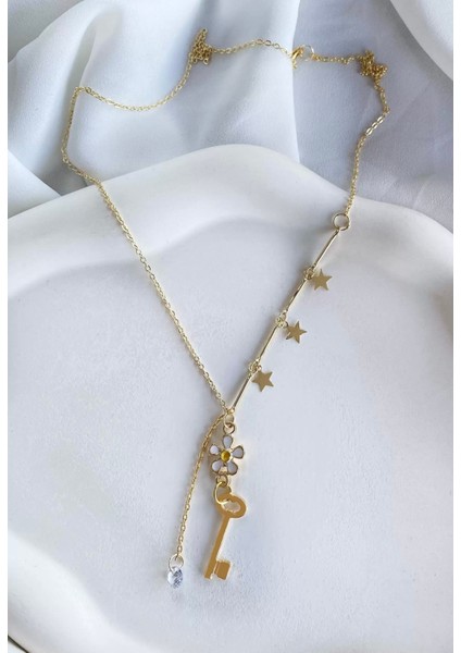 Altın Renk Karışık Figürlü Zincir Kolye